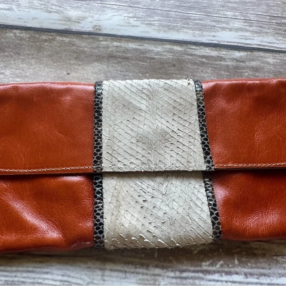 Maya Moon Leather Clutch Bag